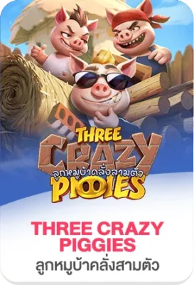เกมสล็อต Three Crazy Piggies บน TGS888 ธีมลูกหมูสามตัวสุดป่วนจาก PG Soft เกมสนุก กราฟิกน่ารัก โบนัสแตกง่าย